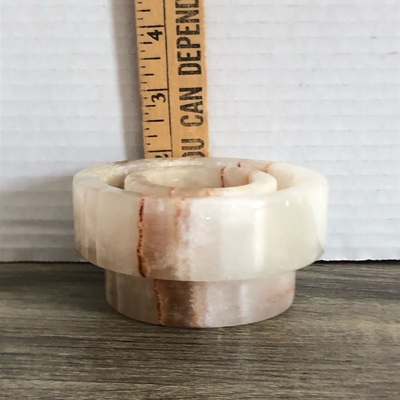 Vtg Carved Onyx Candle Holder - Picture 13 of 13